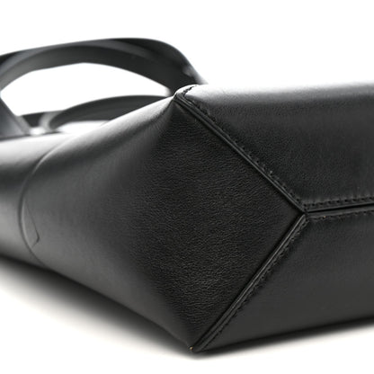 Shiny Calfskin Mini Puzzle Fold Tote Black