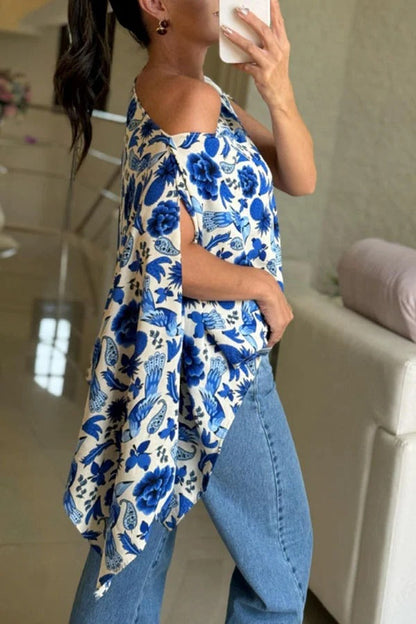 Lisette Unique Print Batwing Sleeve Loose Blouse ( Includes Tube Top）