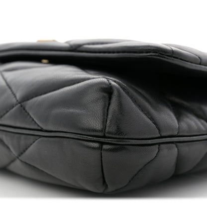 Lambskin Quilted Le 57 Diamond Shoulder Bag Black