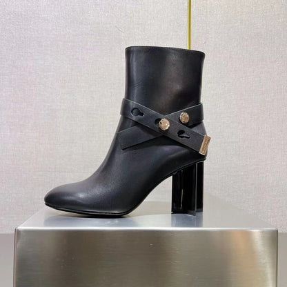 LV Belted Silhouette Ankle Boot Black Cowhide