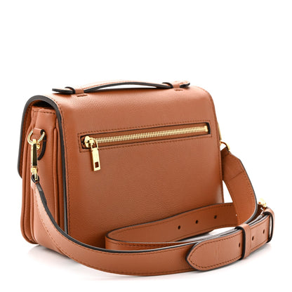 Grained Calfskin Lockme Oxford Cognac