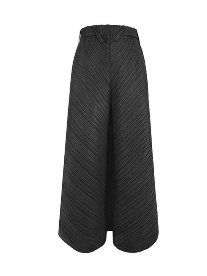 Wide Leg Loose Drawstring Pleated Tiered Casual Pants Bottoms