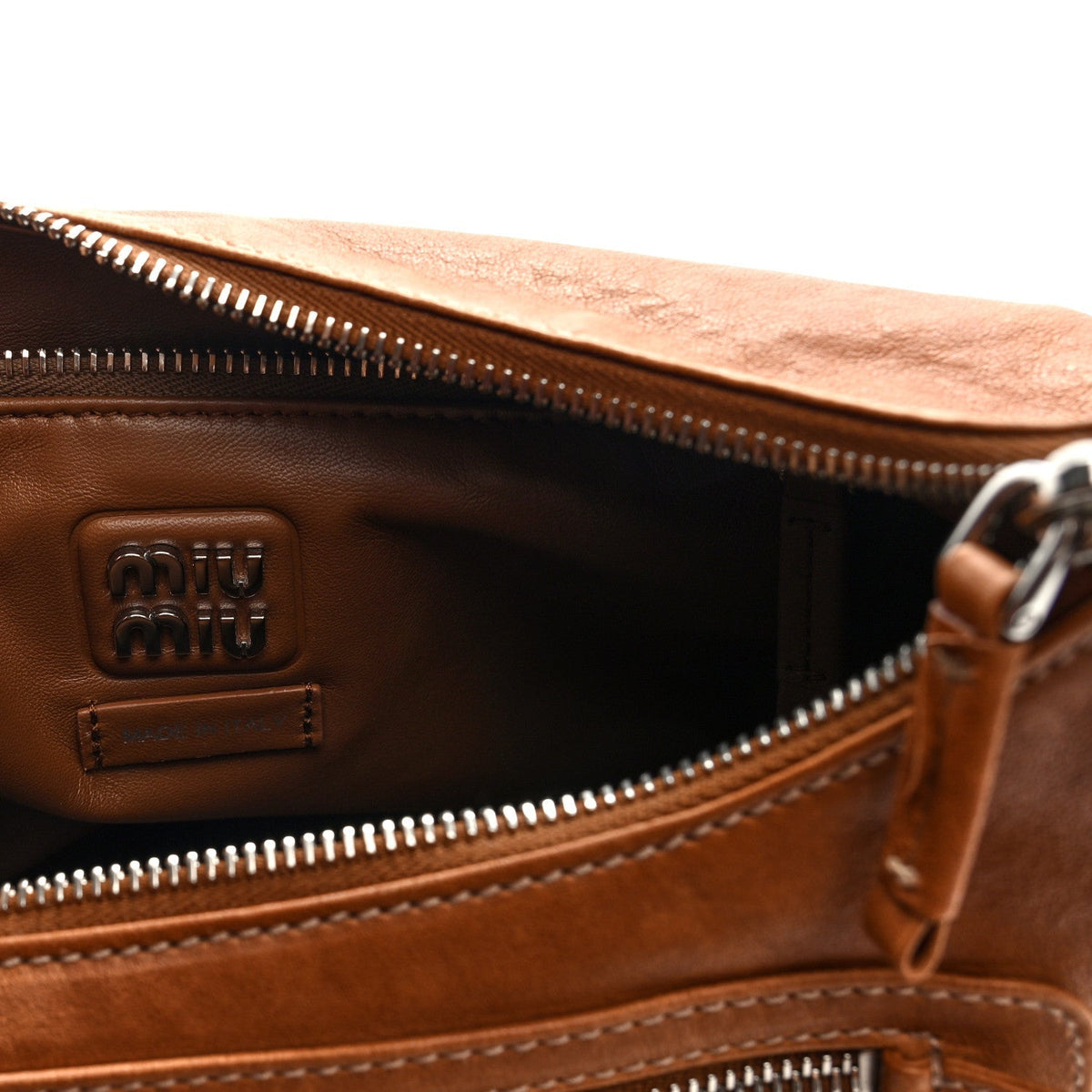Nappa Large Multi Pocket Hobo Caramel