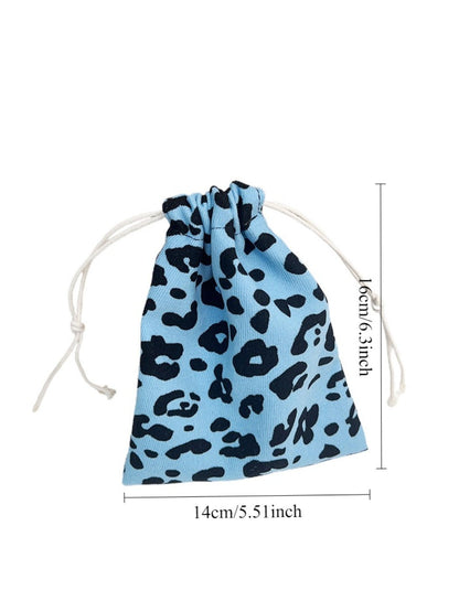 Cosbai - Corduroy Drawstring Pouch &amp; Coin Purse with Floral Patterns