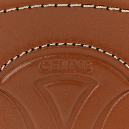 Calfskin Cuir Small Triomphe Oval Crossbody Purse  Tan