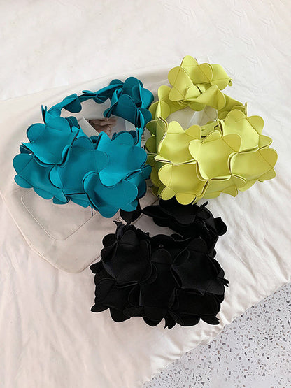 Flower Shape Solid Color Zipper Crossbody Bags