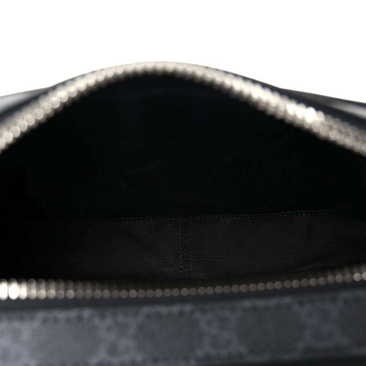 GG Supreme Monogram Calfskin Web Medium Messenger Bag Black Grey