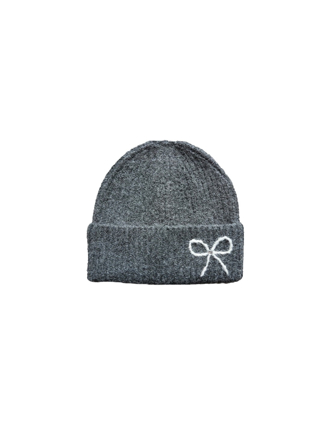 Haila - Knitted Beanie with Butterfly Embroidery