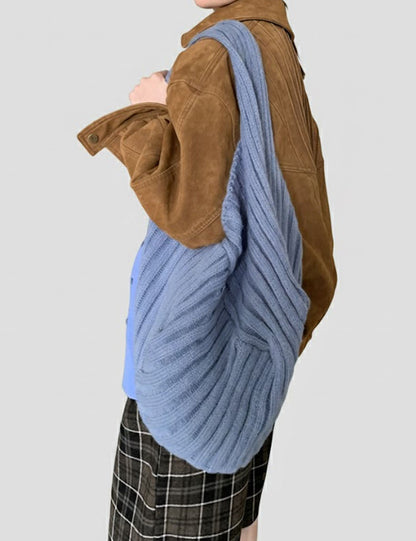 Chunky Knit Large Capacity Commuter Shoulder Bag