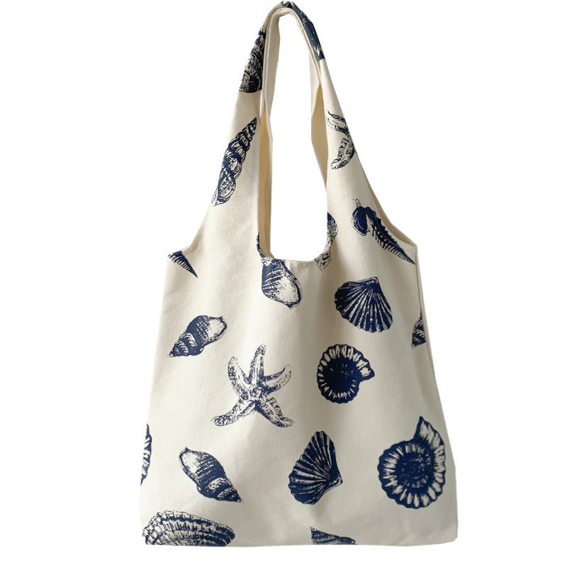 Fresh Shell Print Canvas Bag