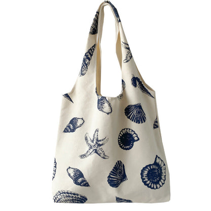 Fresh Shell Print Canvas Bag
