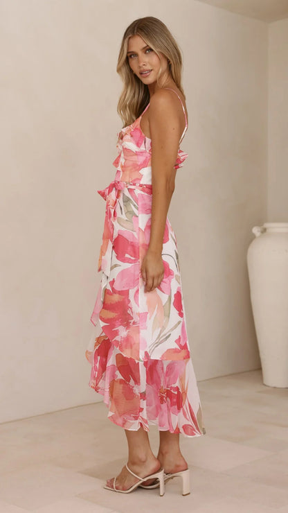 Skyla Maxi Dress - Pink Floral