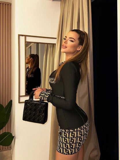 Bianca Monogram Power Skirt Set