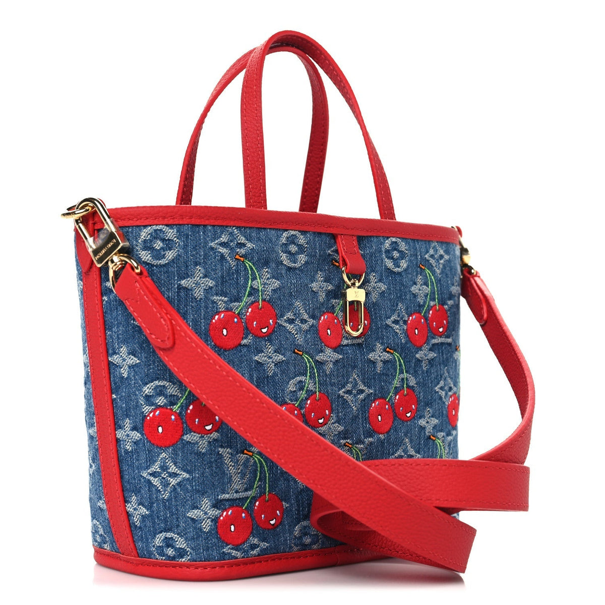 LV X TM Monogram Denim Cerises Neverfull Inside Out BB