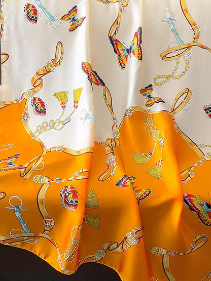 Sun-Protection Contrast Color Printed Shawl&Scarf