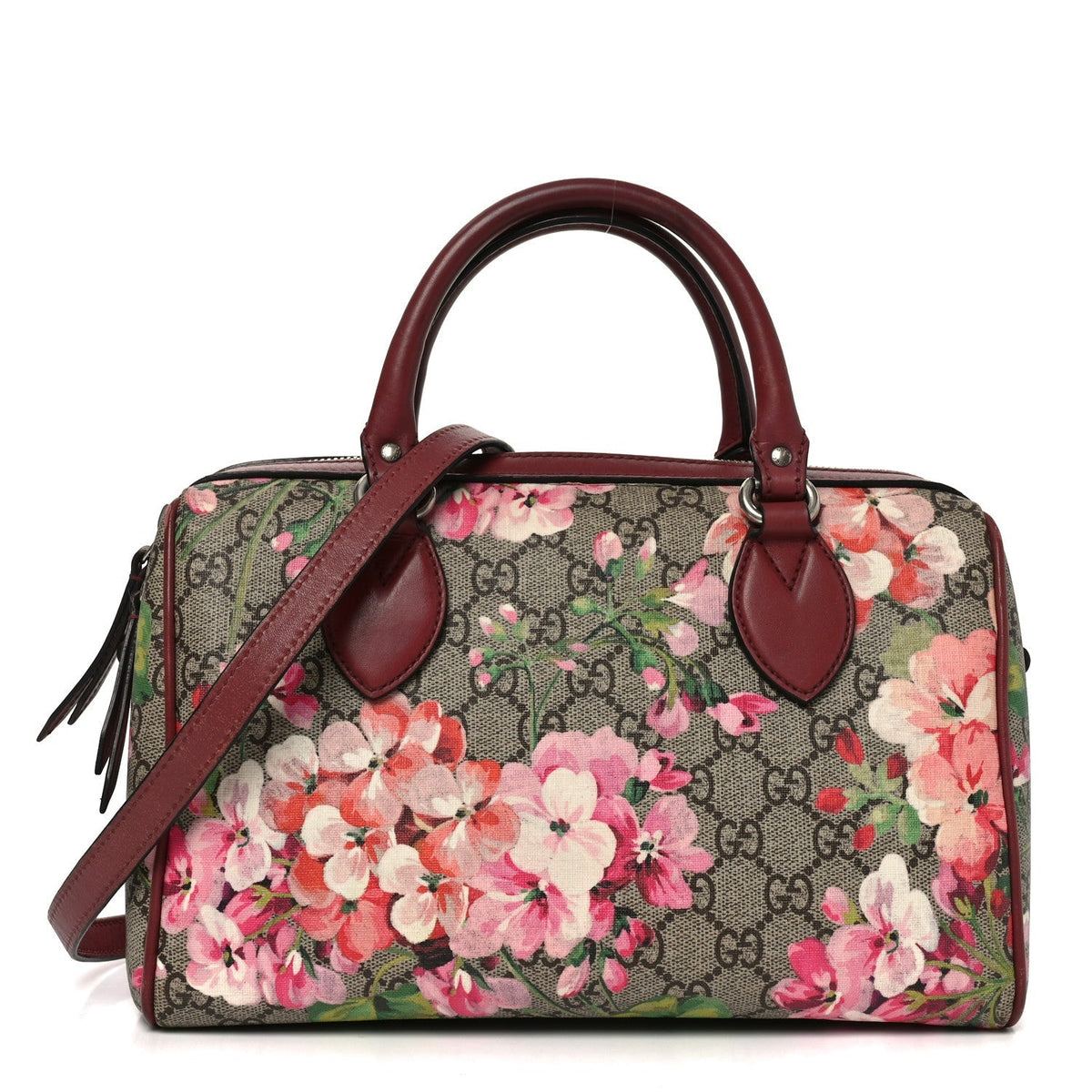 GG Supreme Monogram Blooms Small Boston Beige Multicolor Dry Rose