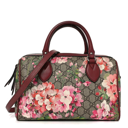 GG Supreme Monogram Blooms Small Boston Beige Multicolor Dry Rose