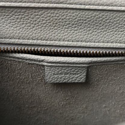 Drummed Calfskin Nano Luggage Pearl Blue