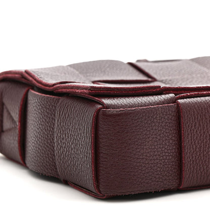 Grained Calfskin Maxi Intrecciato Cassette Crossbody Bag Bordeaux