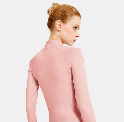 Fitness Yoga Wear Women'S Stand-Up Collar Zipper Slim Long Sleeve Outdoor Running Breathable Quick-Drying Sports Yoga Top