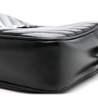 Calfskin Matelasse Monogram Monochrome Lou Camera Bag Black