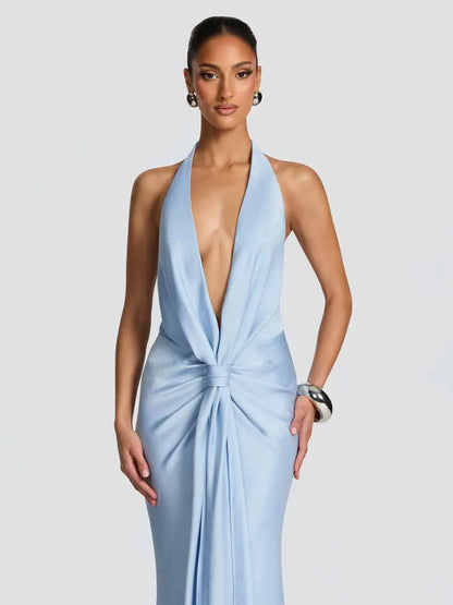 Aida Sexy Deep V-Neck Maxi Dress