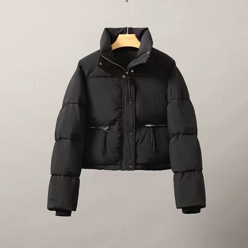 Solid Color Cotton Polyester Padded Jacket Stand Collar