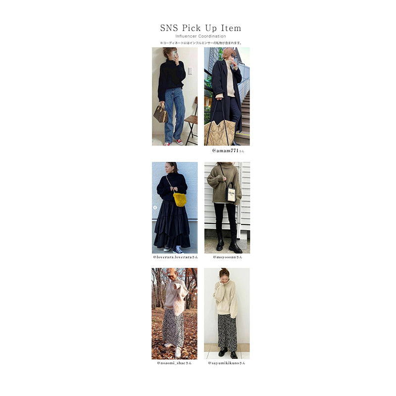 Long Sleeves Loose Solid Color High Neck Knitwear Sweater