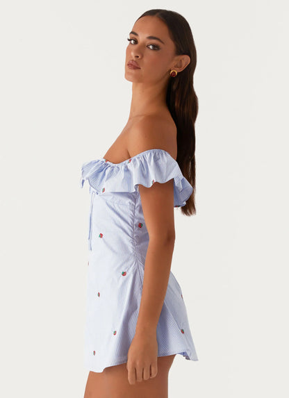 Texas Sun Linen Mini Dress - Blue