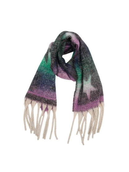 Scarvii - Winter Scarf with Star Jacquard and Tassels