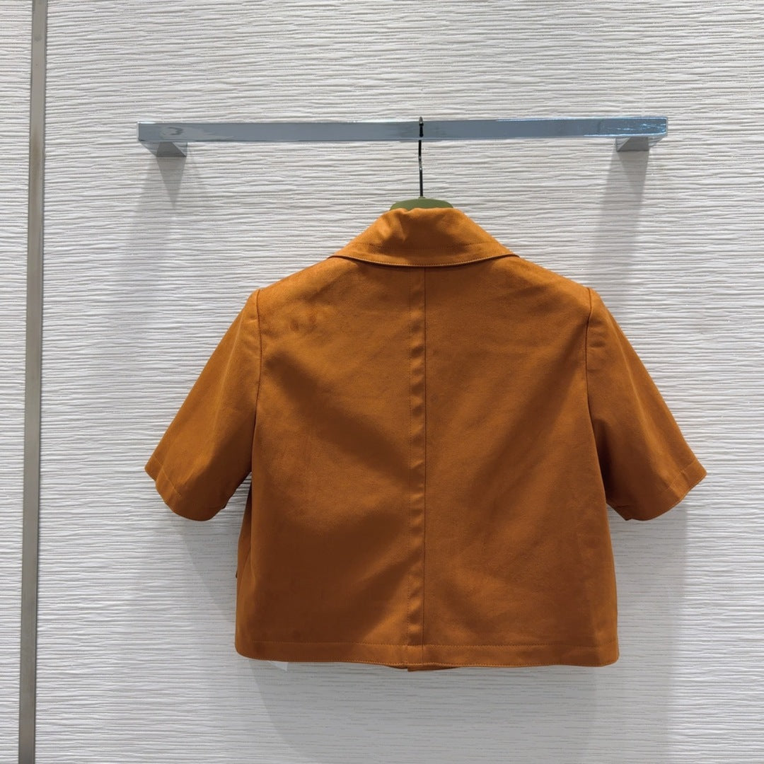 Gucci 2025 Short-sleeved Jacket Brown Polyester Fiber