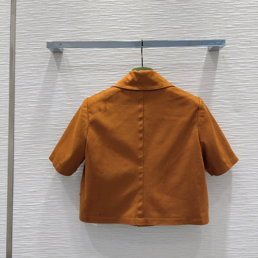 Gucci 2025 Short-sleeved Jacket Brown Polyester Fiber