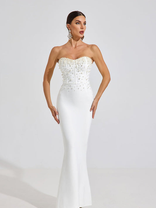 Gracelyn Pearl Radiance Strapless Maxi Dress
