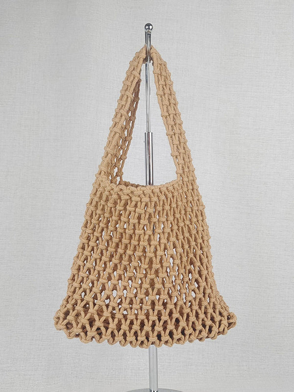 Hollow Solid Color Split-Joint Bags Accessories Handbags