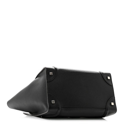 Drummed Calfskin Mini Luggage Black