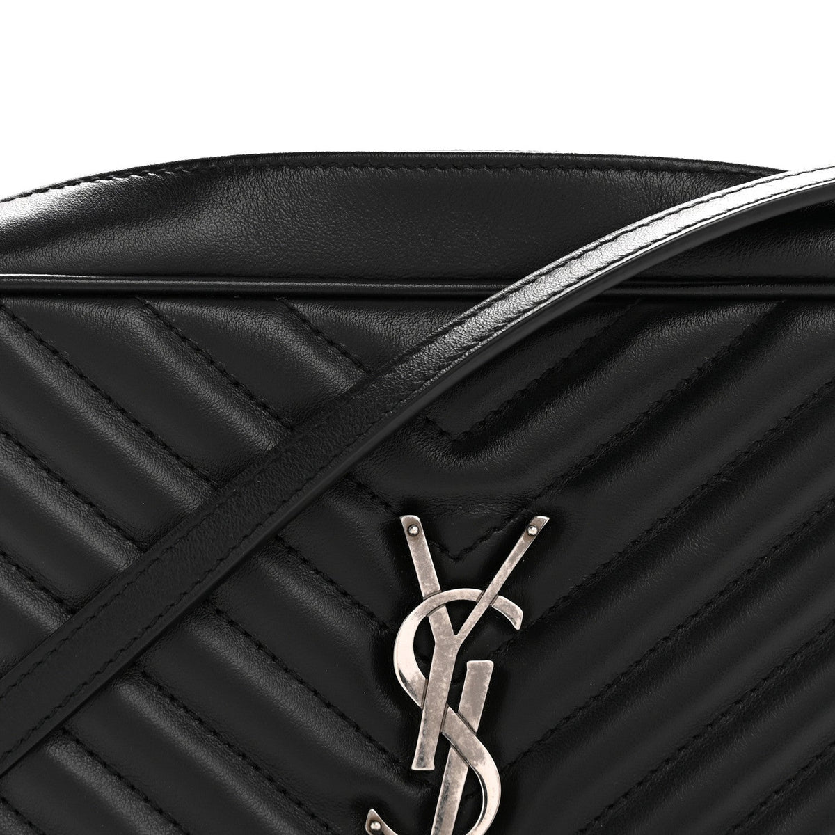 Calfskin Matelasse Monogram Lou Camera Bag Black