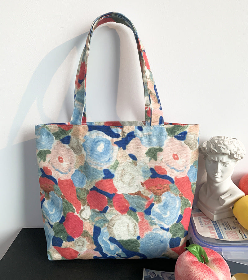 Artistic And Fresh Floral Canvas Bag