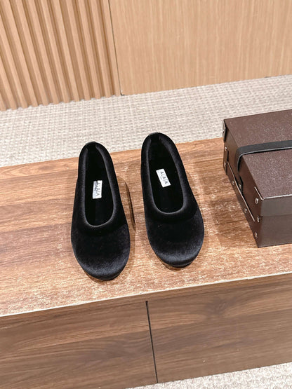 Alaia 2025 Ballet Flat Black Velvet 553856