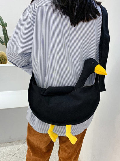 Stylish Contrast Color Duck Canvas Shoulder Bag Accessories