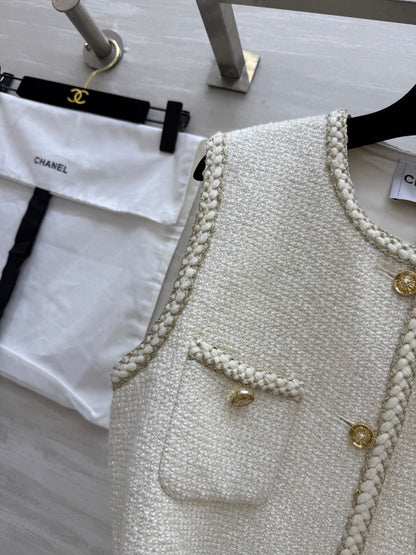 CC 25 Lady Vest Ivory Cotton