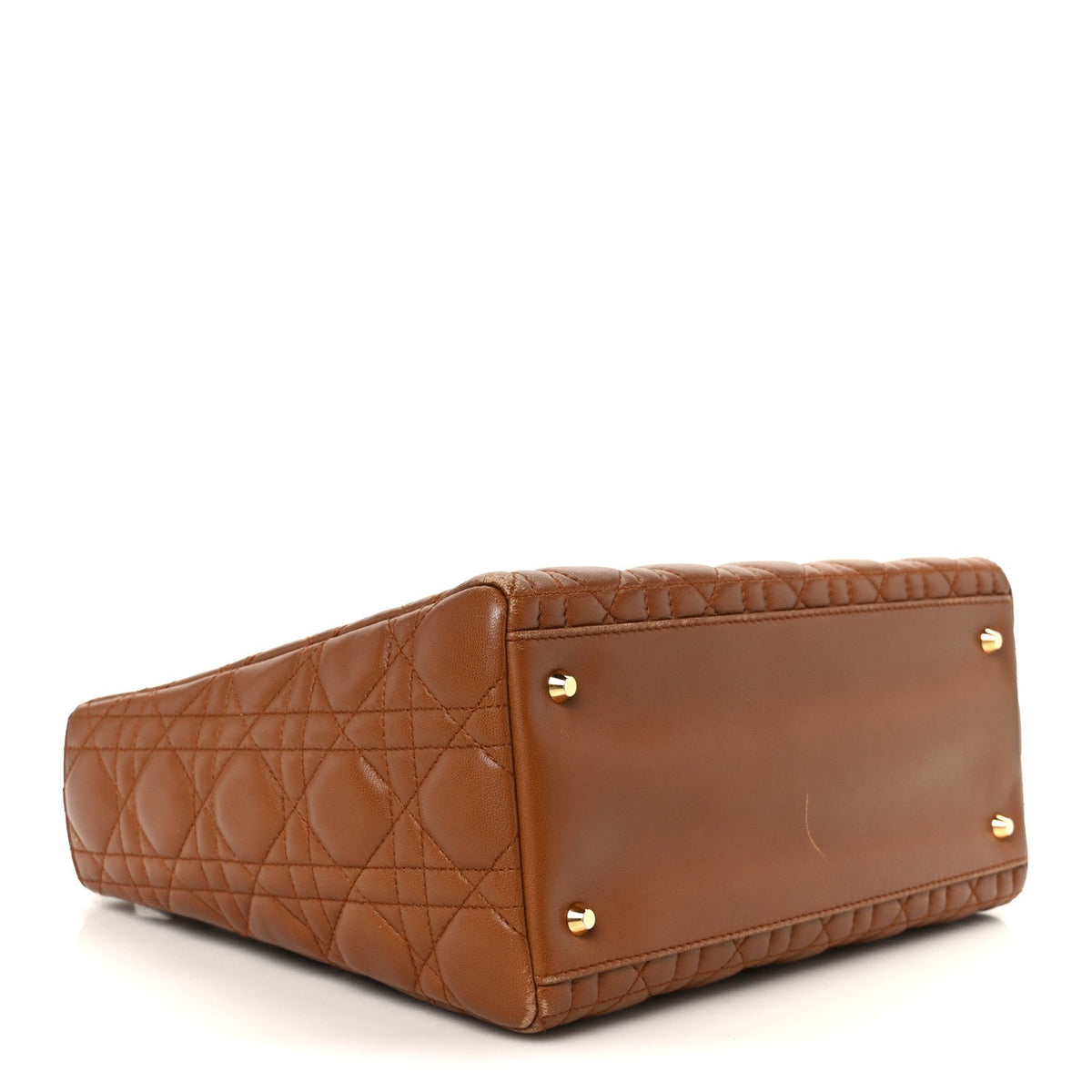 Lambskin Cannage Medium Lady Dior Tan