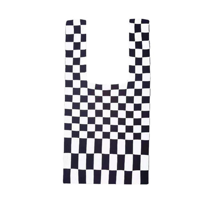 Crochet Tote Bag Checkerboard Knit Bag