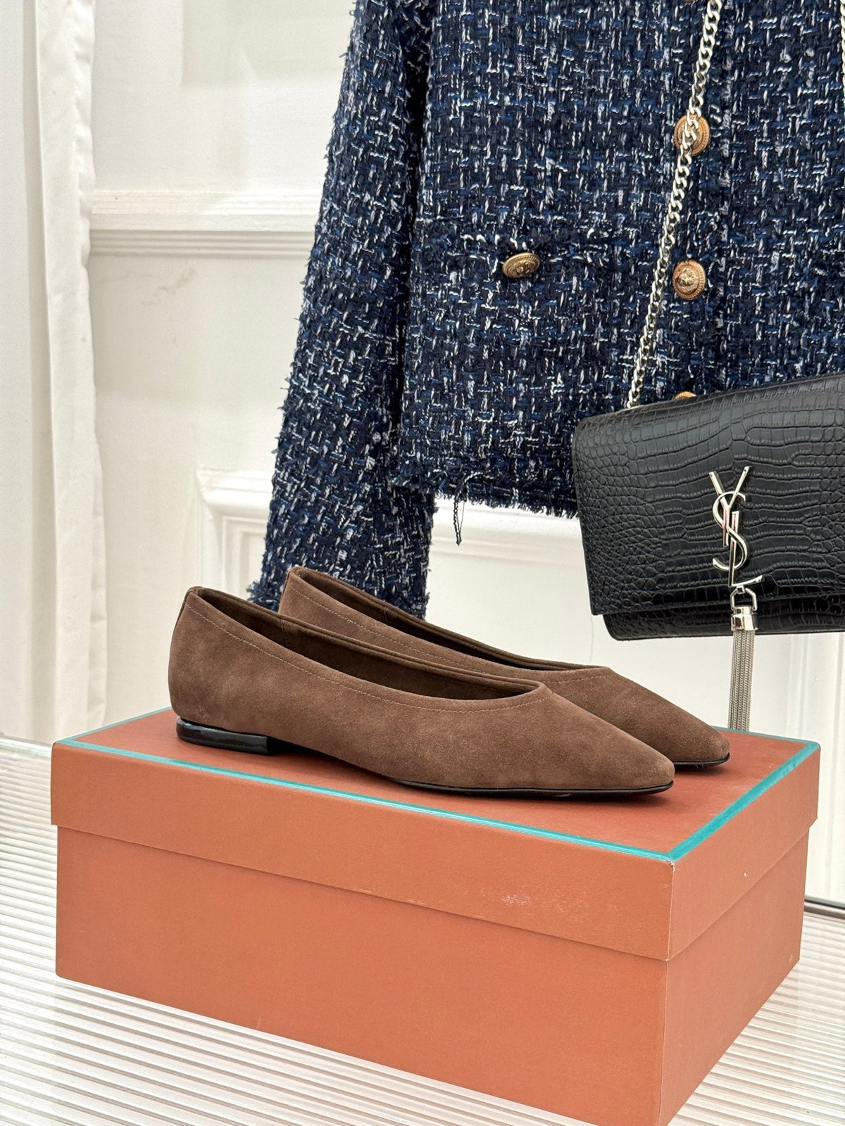 LP Primula Ballet Flat Coffee Brown Suede 570690