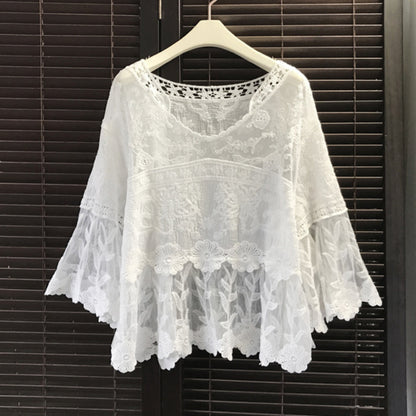 Crosa - Floral Bell Sleeve Pullover