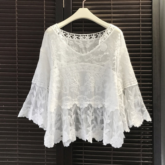 Crosa - Floral Bell Sleeve Pullover
