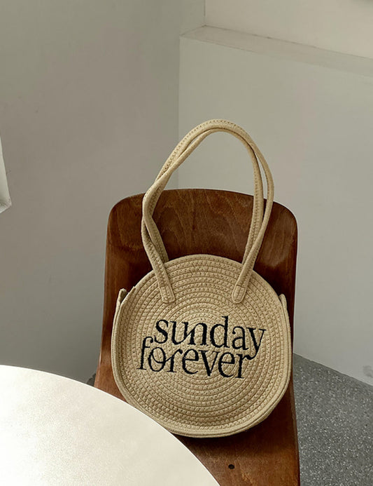 Simmple Round Letter Woven Bag