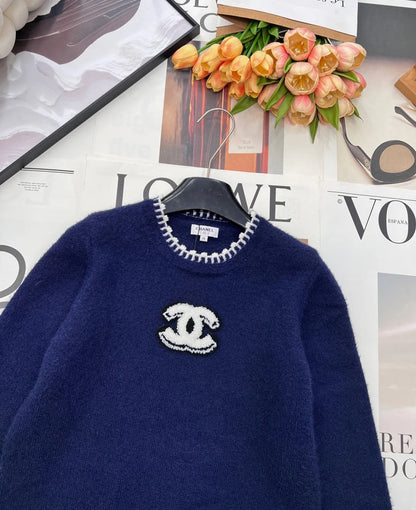 CC 26 Knit Sweater Navy Blue Wool Cashmere 785142
