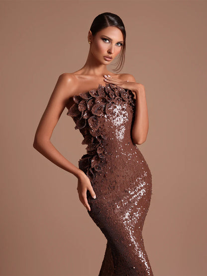 Miranda Maxi Dress In Brown
