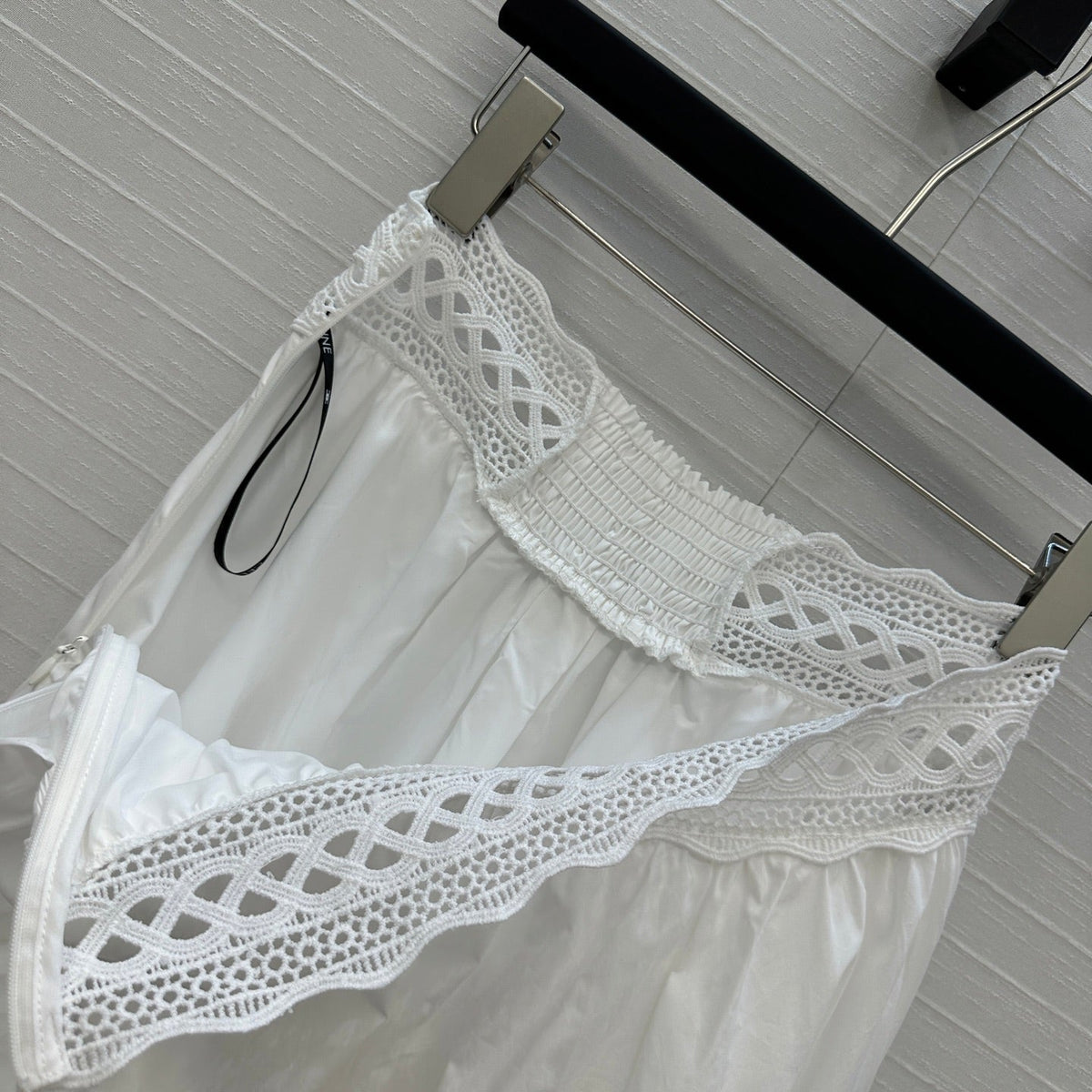 Celine Long Skirt White Cotton Silk