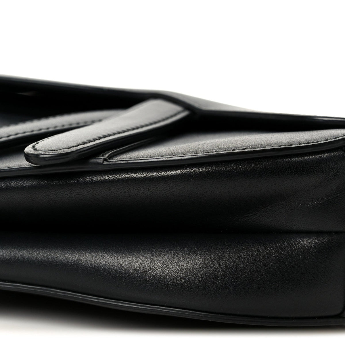 Supple Calfskin Mini Saddle Bag Black